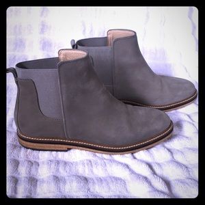 Gray Chelsea boots—in great condition